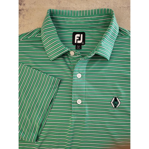 Foot Joy FJ polo green short sleeves shirt sz Large - Picture 2 of 9